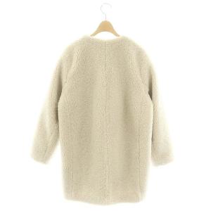 IENA 22AW ECOPELボアコート ロング アウター ノーカラー 36 アイボリー