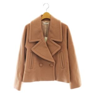 ショートコート アウター ダブル モヘヤ カシミヤ混 F ピンクブラウン /HK OS