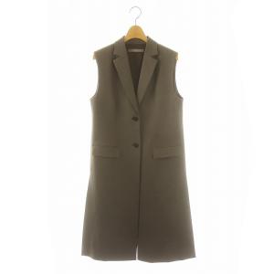 22AW New Saxony Olin ロングジレ ベスト テーラード 総裏地 38 グレージュ /DO