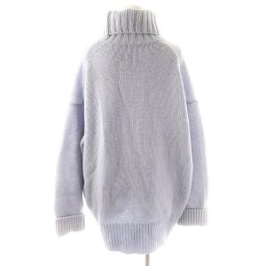 GALERIE VIE ファインウール ハイネックプルオーバー ニット セーター 長袖 M 水色 ライトブルー