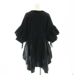 ENFOLD 22AW タイプライター レイヤーライクPULLOVER プルオーバー カットソー 五分袖 38 黒 ブラック