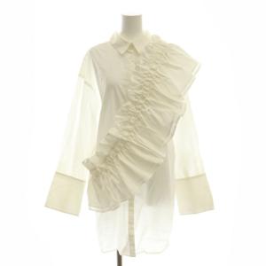 24AW フリルティペットセットシャツワンピース ミニ 長袖 F 白 ホワイト /MI OS