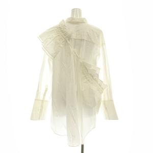 eimy istoire 24AW フリルティペットセットシャツワンピース ミニ 長袖 F 白 ホワイト /MI OS