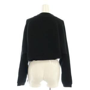 EPOCA 22AW ショートニットプルオーバー カットソー 長袖 クロップド丈 ベルト付き 40 黒 ブラック