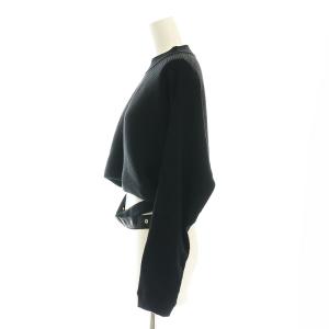 EPOCA 22AW ショートニットプルオーバー カットソー 長袖 クロップド丈 ベルト付き 40 黒 ブラック