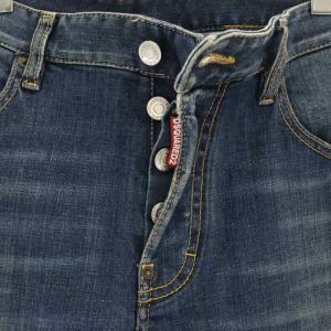 DSQUARED2 PLAIN WASH SKATER JEAN デニムパンツ ジーンズ テーパード ボタンフライ ダメージ加工 48 インディゴブルー