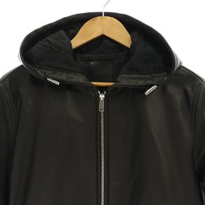 Theory Benji Rivington フード付きレザージャケット M ブラック