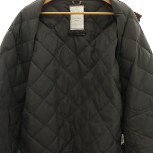 TAION ダウン キルティングロングコート アウター ノーカラー ライトブラウン /NR OS