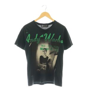 ANDY WARHOL Tシャツ カットソー 半袖 プリント S 黒 ブラック マルチカラー