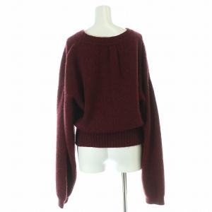 Ameri VINTAGE 23AW TURN OVER KNIT CARDIGAN カーディガン ニット 長袖 Vネック オーバーサイズ F 赤 レッド