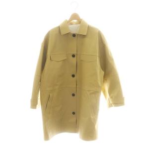 24SS CASUAL LIKE CAPA COAT コート ロング 薄手 ステンカラー レザー S マスタードイエロー