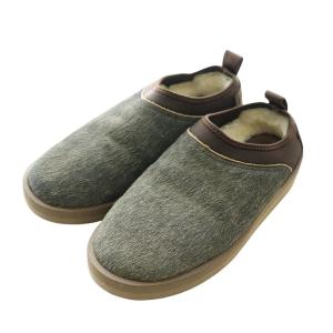SUICOKE サボ スリッポン シューズ ラウンドトゥ ハラコ スエード 24.0cm 茶 ブラウン カーキ /AQ