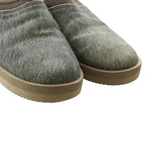 SUICOKE サボ スリッポン シューズ ラウンドトゥ ハラコ スエード 24.0cm 茶 ブラウン カーキ /AQ