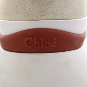 Chloe スニーカー 異素材ドッキング ハイカット 38 25cm 白 ホワイト 緑 グリーン 赤 レッド