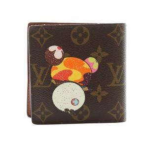 LOUIS VUITTON 村上隆 パンダ ポルトフォイユマルコ 二つ折り財布 モノグラム ブラウン M61666