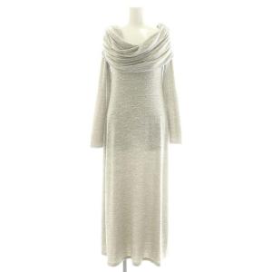 24年 ブラッシュドカットオフショルワンピース ロング 長袖 1 グレー /DF OS