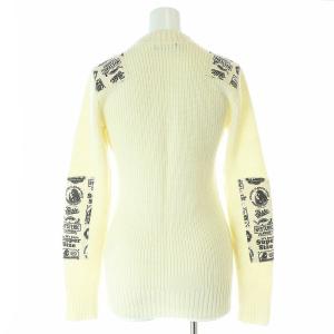 HYSTERIC GLAMOUR 切替ロゴ クルーネックニット セーター 長袖 F アイボリー