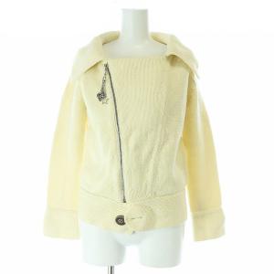 ウール ニットライダースジャケット ジップアップ F アイボリー /AT OS