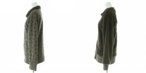 HYSTERIC GLAMOUR ファックベア リバーシブル ボアジャケット ジップアップ スタンドカラー F カーキ