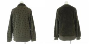 HYSTERIC GLAMOUR ファックベア リバーシブル ボアジャケット ジップアップ スタンドカラー F カーキ