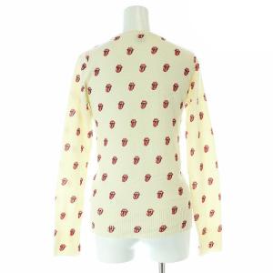 HYSTERIC GLAMOUR THE ROLLING STONES カシミヤセーター ニット 長袖 総柄 クルーネック F アイボリー