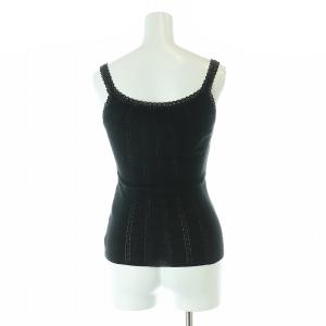 HYSTERIC GLAMOUR レース ヒスガール リブタンクトップ Uネック ラメ F 黒 ブラック