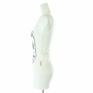 HYSTERIC GLAMOUR レース リボン リブタンクトップ Uネック F 白 ホワイト