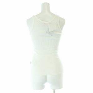 HYSTERIC GLAMOUR レース リボン リブタンクトップ Uネック F 白 ホワイト