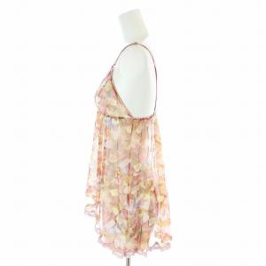 HYSTERIC GLAMOUR 総柄 レース キャミブラウス リボン シアー シースルー F ピンク