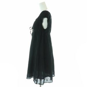 HYSTERIC GLAMOUR ファックベア コットンワンピース ミニ ノースリーブ 刺繍 F 黒 ブラック