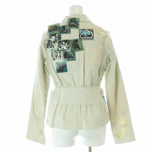 UNDERCOVER ダメージ加工 プリントジャケット テーラード コットン S グレー