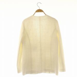 ANAYI 24SS スラブツイード4ポケットジャケット ノーカラー 総裏地 38 オフホワイト /DO OS