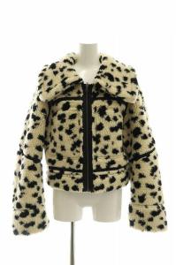 SLY REVERSIBLE COMPACT MULTI B-3ジャケット ステンカラー ボア 総柄 F アイボリー