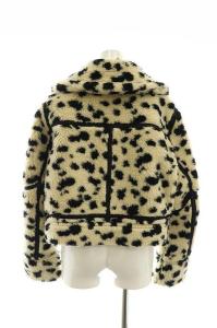 SLY REVERSIBLE COMPACT MULTI B-3ジャケット ステンカラー ボア 総柄 F アイボリー