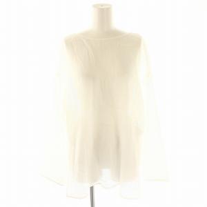 23SSメッシュリネンルーズプルオーバー カットソー 長袖 白 ホワイト /HK OS