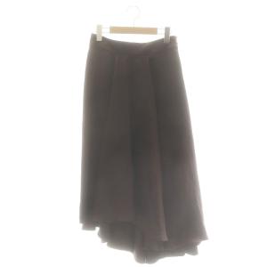 タグ付き イレギュラーヘムSK スカート ロング丈 アシンメトリー 38 M 茶 ブラウン