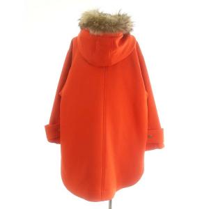 Grace Class ライナー付ハンティングジャケット ミリタリーコート ミドル丈 フード ラクーンファー 36 オレンジ /ES