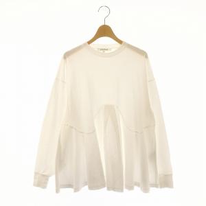 23AW ボリュームフレアプルオーバー VOLUME-FLARE PULLOVER カットソー 長袖 コットン 38 M 白