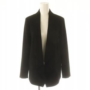 ショールカラージャケット ボタンレス 36 黒 ブラック