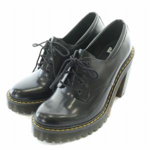 Dr.Martens SALOME 4ホール ブーティー ショートブーツ レザー チャンキーヒール タンクソール UK5 黒