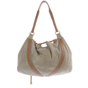 LOEWE パイソン 肩掛けショルダーバッグ アナグラム べージュ ブラウン