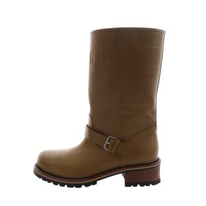 Christian Dior ロゴエンボス エンジニアブーツ レザー 39 ブラウン MD1020