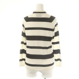 PRADA 22SS P26435 ロゴ刺繍 モックネックボーダーニット 40 ホワイト ブラック