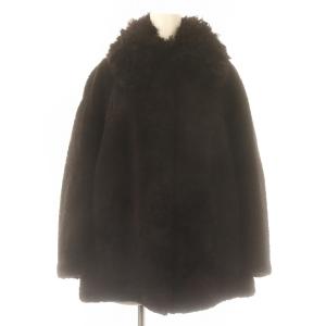 シープスキン ムートン 2WAY ジャケット ファー 38 ブラック