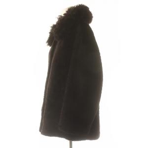 PRADA シープスキン ムートン 2WAY ジャケット ファー 38 ブラック