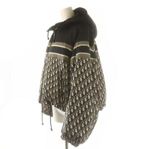 Christian Dior オブリーク柄リバーシブルフード ジャケット XS ネイビー アイボリー 057C21A2965