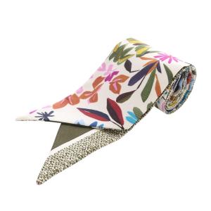 フローラル リバーシブル スカーフ シルク 総柄 白 ホワイト 41FAN106I602