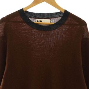MHL. 22AW PURE WOOL ニット セーター 長袖 ウール M 茶 ブラウン 黒 ブラック /DO OS