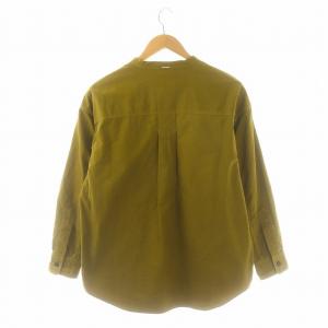 MHL. 22AW SOFT HOPSACK シャツ バンドカラー 長袖 S カーキ