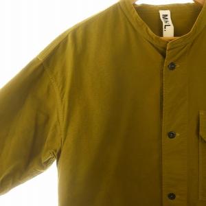 MHL. 22AW SOFT HOPSACK シャツ バンドカラー 長袖 S カーキ